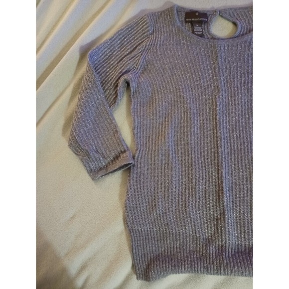 fenn wright manson womens wool blend silver metalic sweater size medium pullover - Picture 3 of 9